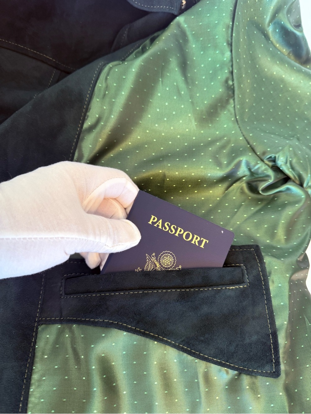 Men's Forest Green Suede Toggle Coat - Picture 5 of 15